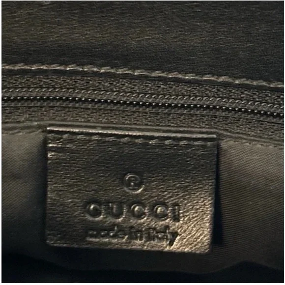 Gucci Nylon black bag with Gunmetal Silver handles 002-1025 200682 EUC - Picture 11 of 16